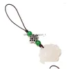 Porte-clés Longes Style Chinois Blanc Jade Lotus Téléphone Pendentif Mobile Chaîne Clé Sac Ornements U Disque Charme Drop Delivery Mode Dhndg