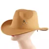Bérets Western Cowboy Hat Pour Gentleman Lady Hiver Chaud Tenue Décontractée Femmes Hommes Feutre O5N0Bérets Pros22