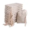 Autres fournitures de toilette de bain Natural Cotton Linen Douche de douche Sacon de conservation Exfoliat