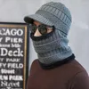 Hattar halsdukar handskar sätter vinter stickad balaclava beanie hatt halsduk varm cykel skidmask för män kvinnor stickade nack varmare med fleece fodrad