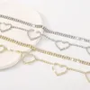 Chains Sweet Gold Silver Color Hollow Heart Full Rhinestone Multilayer Neckalce For Women Girls Charm Clavicle Chain Wedding Jewelry