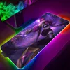 Rests RGB LED Mouse Pad Evelynn League Of Legends Anime Mousepad Kawaii Gaming Mat Accessories Pc Gamer Xxl Desk Large Carpet LOL Mice