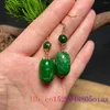 Dangle Earrings Green Jade For Women Natural Jewelry Vintage Charms Gemstone 925 Silver Emerald Gift Beads Designer Luxury Chinese