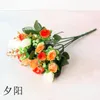 Decoratieve bloemen 33 cm 18heads Mini Roses Kunstmatige bloementak