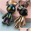 Keychains Lanyards 1Pc Fashion Handmade 3D Astronaut Space Robot Spaceman Keychain Keyring Alloy Gift For Man Friend Drop Delivery Dhzvw