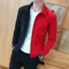 Hommes Vestes Rouge Noir Patchwork Bomber Veste Hommes 2023 Marque De Mode Slim Fit Unique Poitrine Harajuku Hip Hop Pour Style Vêtements