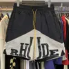 Дизайнерская короткая мода повседневная одежда пляжные шорты американская мода Rhude Color Contrast панель с печеной школьники баскетбол шорты повседневная сетка FivePoi