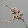 Dekorativa blommor 52 cm Vintage Gerbera Artificial Branch Bouquet 5 Heads Wedding Art Chrysanthemum Fake Flower Home Decor