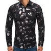 Camicie casual da uomo 2023 Marca Primavera Fiori di lusso Camicia da uomo a maniche lunghe Slim Fit Streetwear Abito sociale Moda uomo Jersey