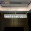 الثريات LED E14 Retro American Iron Crystal Clear Rectangle Luster Eluster Lighting Suspension Luminaire Lampen لغرفة الطعام