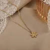 Catene moda acciaio inossidabile color oro glassato piccolo fiocco di neve collana catena clavicola semplice da donna all'ingrosso