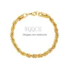 Chain Link Bracelets 4Mm Gold Sier Color Rope For Men Women Stainless Steel Twisted Anklet Drop Delivery Jewelry Dh2Bm