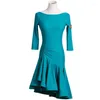 Stage Wear Latin Dance Dress Women Long Sleeve Tango Rumba Ballroom Fashion Modern Salsa Cha Skirt