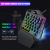 Combos HXSJ J50 clavier ergonomique souris Combo rétro-éclairage coloré claviers de jeu filaires à une main 5500DPI PC Gamer ensemble pour CS PUBG