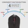 マウスTypec Gaming Mouse 2400DPI RGBスタイリッシュ4レベルDPIラップトップゲーマー用マウス