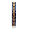 Bedelarmbanden 9 mm mannen dames armband roestvrijstalen metaal eiken houten blauwe bandlets fabrieksprijs