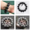 Perlé Strand Taiwan Synthétique Broyage Bois Perle Bracelet 18Mm Main Bonne Chance Sédatif Noir Givré Texture Bracelets Drop Deliver Dhrwh