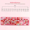 Combos Mofii Sweet Keyboard Mouse Combo Mixed Color 2.4G Wireless Keyboard Mouse Set Circular Suspension Key Cap for PC Laptop