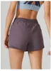 LL Sommer hohe Taille Kordelzug Sportshorts weiblich zeigen dünne Fitnesshosen laufen Anti-Walk Yoga Shorts183