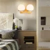 Vägglampor nordiskt trä glaslampa modern trä sconce ljusarmaturer vardagsrum sovrum badrum spegelbelysning inomhusbelysning