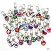 Keychains Lanyards Football Flag Keychain Pendant Souvenir Key Chain Fashion Jewelry Accessories Drop Delivery Dhmg5