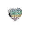 925 Pounds Silver New Fashion Charm Original Round Beads,Rainbow, Colorful Mosaic, Ferris Wheel Fixed Buckle Beads, Compatible Pandora Bracelet, Beads