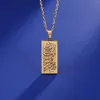 Hänge halsband drömtider utsökta rektangulära Koranen rostfritt stål halsband kvinnor män amulet islamiska små muslimska smycken gåva