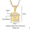 Pendant Necklaces Hip Hop Iced Out Bling Cubic Zirconia The Bando Trap House Pendants For Men Rapper Jewelry With Tennis Chain Drop D Dhuzd