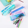 Kawaii Laser Transparent Reflective Bleistift Gehäuse große Kapazität Bleistiftbeutel Kanzlei School Supplies Stapnice Strafe