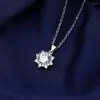 Chains Silver Plated Sunflower Necklace Pendant Super Flower With Cubic Zirconia For Women Wedding Jewellery