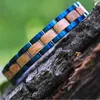 Bracelets à charme 9 mm hommes Bracelet Bandlets en métal en acier inoxydable Bandlets bleu en bois Prix d'usine