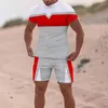 Męskie dresy krótkie rękawy Zestawy 3D druk wielokolorowe Mężczyzn T-shirt Summer Casual Oversizei Tshirt Shorts Fashion Man Ubranie