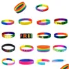 Outras festa festiva suprimentos arco -íris lgbt pride pulseira lgbtq sile borracha de pulseiras de acessórios para para homens lésbicas gays homens dhsnh