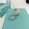 Designermarke TFF S925 Silberring Paar Paar Ring drei Diamant einfache und vielseitige personalisierte Herren Wesen Hochzeit Valentinstag Geschenk mit Logo