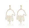 Stud Earrings Shuangshuo 2023 Fashion Big Hollow Hamsa For Women Vintage Jewelry Hand Palm Fancy Party Gift Brincos