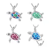 Colares de pingentes de colar de tartaruga opala jóias de corrente para mulheres para presente de gente