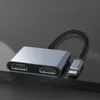 İstasyonlar R91A USB C HUB 2IN1 yerleştirme istasyonu adaptörü 2x HDMICompatible 4K 30Hz Çok Fonksiyonel Hızlı Aktarım Adaptörü
