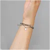 Chain Link Bracelets 2023 Titanium Steel Creative Cross Love Pearl Bracelet Womens Fashion Personality Stainless Birthday Gifts Drop Dhafj