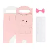 Emballage cadeau 10 pièces boîte éléphant boîtes de douche de bébé pour filles bonbons avec nœud papillon invités fête fournitures décorations d'anniversaire