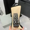 Pelle scamosciata imbottita con strass Sandali con zeppa tacco alto punta aperta Punta quadrata Scarpe da sera Avvolgente alla caviglia Calzature da donna di design di lusso con scatola