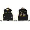 Designerkleding Modemerkjassen Rhude 22fw Bloemborduurbadge Wollen honkbalpak Heren High Street Casual Los Pilotenjack Sportwindjack Buitenkant