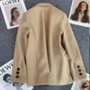 C5601 Spring Autumn Women's Casual Blazer Coat Lapel Collar Long Sleeve Outerwear OL Blazer Coat