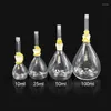 1-stycke Lab 5 ml 10 ml 25 ml 50 ml 100 ml glas Pycnometer Ball-Shape Gravity Bottle Picknometer för glas