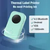 Printers D30 Inkless Thermal Printer Green D30 With 3 Rolls Stars Sticker Labels Wireless Sticker Machine Mini Impresora Phomemo Printer