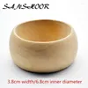 Bangle Sanshoor 3.8 سم عرض الأساور الخشبية الخام خواتم السوار