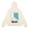 Ropa de diseñador Sudaderas con capucha para hombre Autumnwinter 2022 New Rhude Letter Print High Weight Cotton Terry Hoodie Moda Streetwear Pullover jacket Jumpers 23