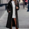Kvinnors västar Kvinnor Vinterrock Stylish Mid-Calf längd Lady Overcoat Woolen