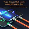 120W 6A 3 em 1 Chapete rápido Tipo C Micro USB para iPhone Chave de cabo para Samsung Huawei Xiaomi CARREGOR DE TELEFONE