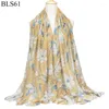 Foulards 2023 automne fleurs écharpe femmes Bali fil coton lin chaud châle et enveloppes grande taille impression Hijab étole