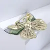 Brooches Female Fashion Crystal Cute Butterfly For Women Luxury Yellow Gold Color Alloy Animal Brooch Safety Pins